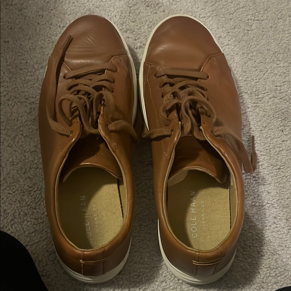 Cole Haan Brown Leather Sneakers with White Sole